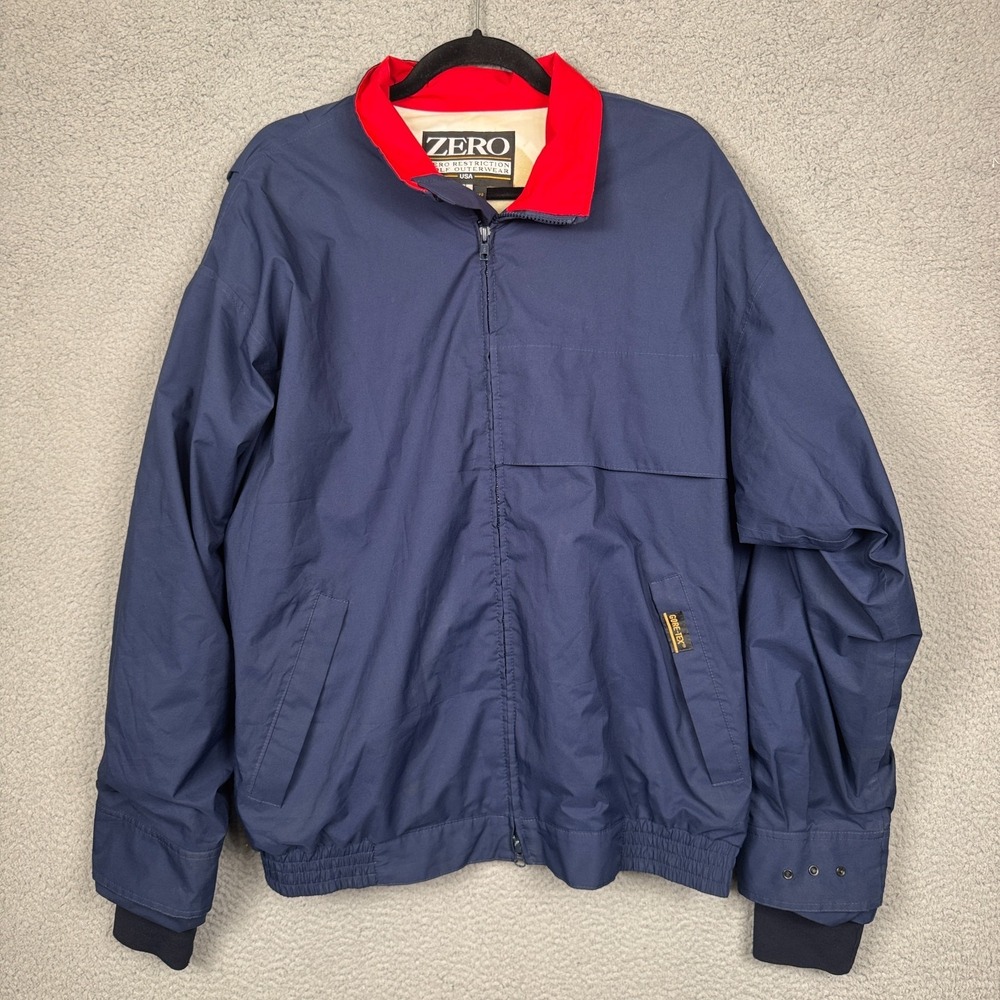Zero Restriction Coat Mens L Blue Red Golf Outerwear GoreTex Waterproof
